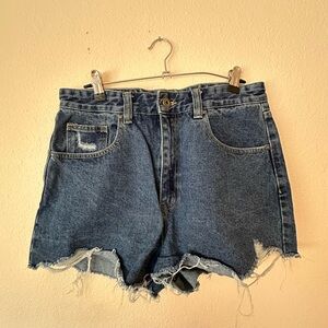 Cotton On Distresed High Rise Mom Denim Short
